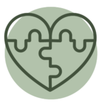 Heart with puzzle piece icon